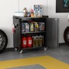 SUXXAN 35" H Metal Garage Storage Cabinet with Wheels and 2 Doors for Garage, Home, Office,Assembly Required - 2 of 4