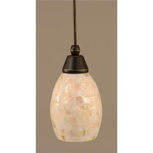 Toltec Lighting Any 1 - Light Pendant in  Dark Granite with 5" Ivory Glaze Seashell Shade - 1 of 1