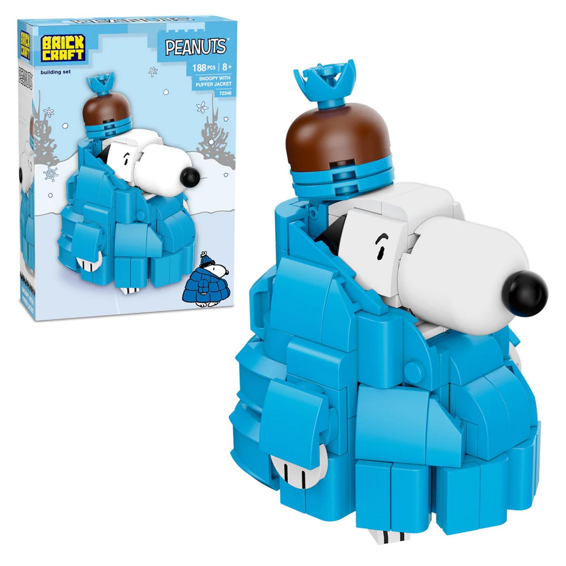 Brickcraft Peanuts Snoopy Puffer Jacket 188-Piece Brickcraft Building Set