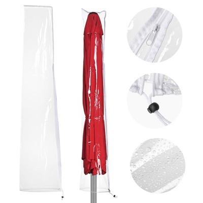 Yescom Waterproof PVC Umbrella Cover Bag Outdoor Patio w Zipper Fit 6' 7' 8' 9' 10' Umb Red