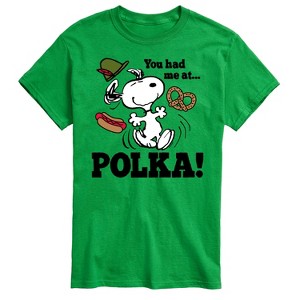 Men's - Peanuts - Snoopy Oktoberfest You Had Me At Polka Short Sleeve Graphic T-Shirt - 1 of 4