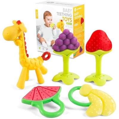 Food-Grade Silicone Baby Teether Toy Fruit Shape Infant Teething Toy Soothe Babies Sore Gums