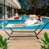 Sorbus Cozy Hammock Bed- Patio Hammock with Stand w/Pillow and Storage Pockets - For Patio, Garden, Backyard, Poolside - 4 of 4