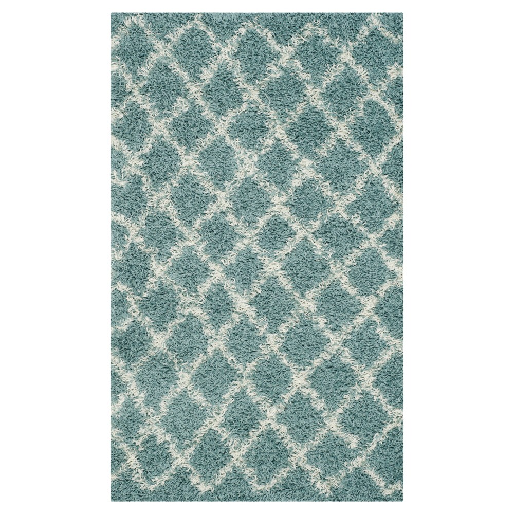 Seafoam/Ivory Geometric Loomed Accent Rug - (3'x5') - Safavieh