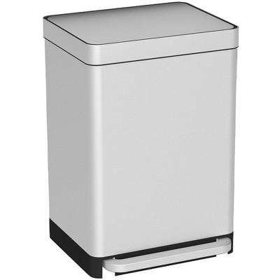 SUGIFT 13.2 Gal Stainless Steel Trash Can Step-on Trash Can with Lid