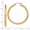 Black Bow Jewelry 3mm x 40mm 14k Yellow Gold Classic Round Hoop Earrings - 4 of 4