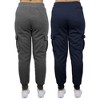 Blue Ice Apparel Women's Heavyweight Loose Fit Fleece-Lined Cargo Jogger Pants-2 Pack - 2 of 4