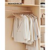24-Pack Wooden Hangers with Pants Bar and 360° Swivel Hooks, Natural Beige Maple Wood Closet Organizers for Jackets Coats - 2 of 4