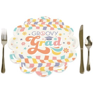 Big Dot of Happiness Groovy Grad - Hippie Graduation Party Round Table Decorations - Paper Chargers - Place Setting For 12 - 1 of 4