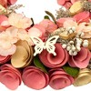 Northlight Wooden Artificial Floral and Berries Spring Wreath - 12.5" - Pink and Cream - 4 of 4