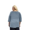 Women's Linen 3/4 Sleeve V-Neck Top - Plus - On The Plus Side - 3 of 4