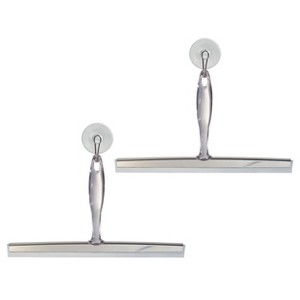 iDesign Shower Squeegee with Wall Hook, Set of 2, Clear/Stainless Steel - 1 of 4