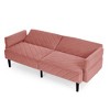 CAVINAS Velvet Convertible Folding Sofa Bed Tufted Futon Couch with Adjustable Armrests for Apartment - 2 of 4