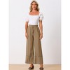 Allegra K Women's Casual Loose High Waist Drawstring Wide Leg Palazzo Pants with Pockets - 3 of 4