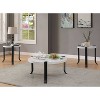 3pc Kriden Coffee Table with 2 End Tables Set Black/Antique White - HOMES: Inside + Out: Round Veneer Top, Curved Steel Legs, Transitional Style - 2 of 3