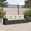 vidaXL Garden Sofa Set Black, Cream white - 2 of 4