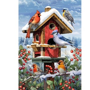 Briarwood Lane Winter House Flag 40x28 For Outdoor Winter Birdhouse Gathering House Flag Flag For Winter House Flag - 1 of 4