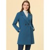 INSPIRE CHIC Women's Notched Lapel Double Breasted Raglan Sleeve Winter Coat - 2 of 4