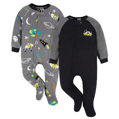 Image of Gerber Baby and Toddler Boys' Blanket Sleepers - Space - 6-9 Months - 2-Pack