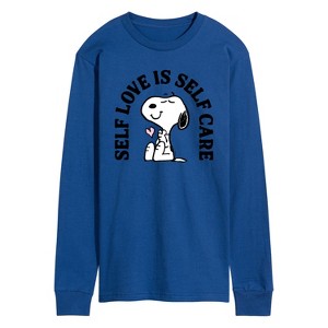 Men's - Peanuts - Self Love Is Self Care Long Sleeve Graphic T-Shirt - 1 of 4