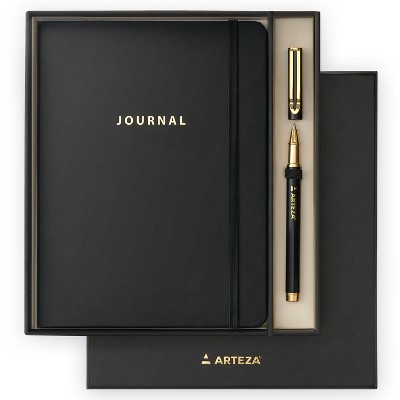 Arteza Journal Gift Set, Black and White, 6x8 Journal with Pen