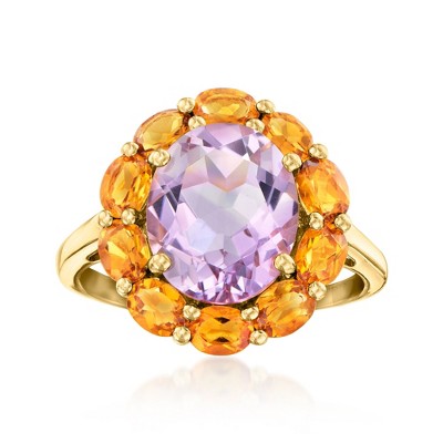 Ross-Simons 2.90 Carat Amethyst and 2.10 ct. t.w. Citrine Ring in 18kt Gold Over Sterling