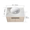 Osparple Floating Bathroom Vanity with 4 Styles Ceramic Basin and Soft Close Doors,Bathroom Sink Cabinet for Bathroom,Oak - 3 of 4