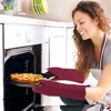 Unique Bargains Canvas Non-Slip Heat-Resistant Cotton Inside Oven Mitts Gloves 1 Pair - 2 of 4