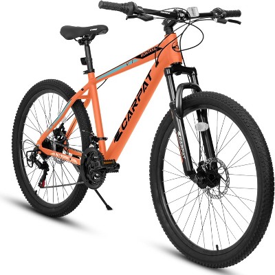 Mountain Bike, 26 Inch Bike Shock Absorption Front Suspension 21 Speed Drivetrain Aluminium Frame Dual Disc Brake Mountain Bike For Men And Women