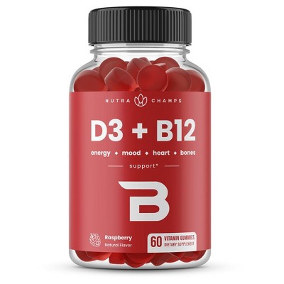 Nutrachamps Vitamin D3 & Vitamin B12 Methylcobalamin Gummies For Energy ...