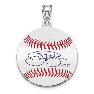 Black Bow Jewelry Sterling Silver Jim Palmer Signature SM Enamel Baseball Pendant