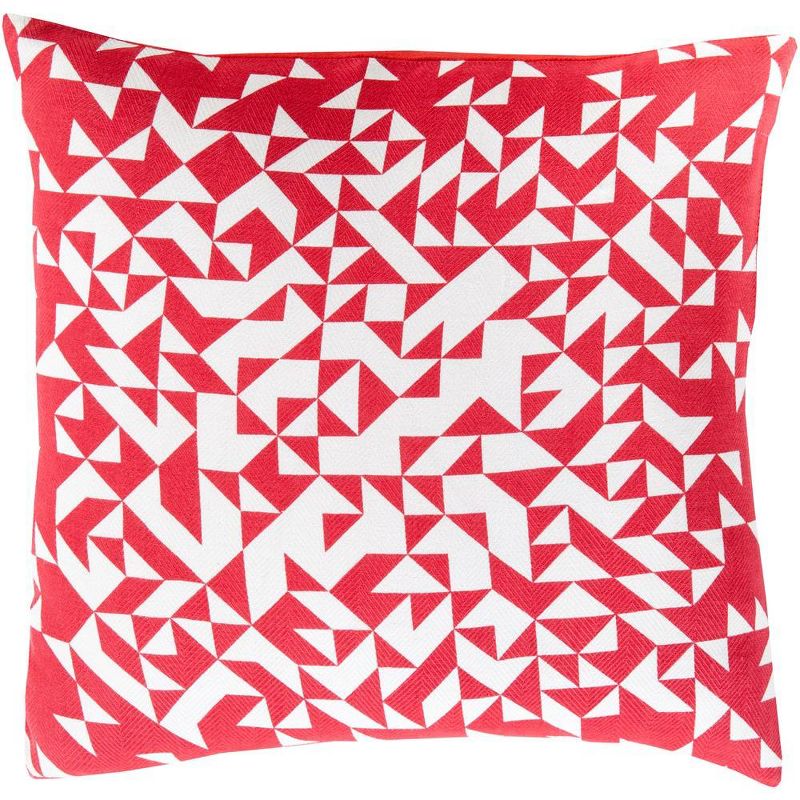 Mark & Day Kalenberg 20"L x 20"W Square Pillow Cover Down Insert Modern Bright Red Throw Pillow, 1 of 3