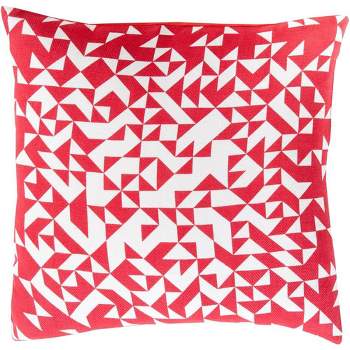 Mark & Day Kalenberg 20"L x 20"W Square Pillow Cover Down Insert Modern Bright Red Throw Pillow