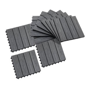 SEVOBAL 11 Pack Carpet Tiles 12" x 12" Interlocking Outdoor Flooring Anti Slip Easy Install for Patio Balcony Garden, Gray, 4.6"*4.6"*0.35" - 1 of 4