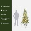 LuxenHome 7.5Ft Pre-Lit Slim Artificial Cedar Christmas Tree with Metal Stand Green - 4 of 4