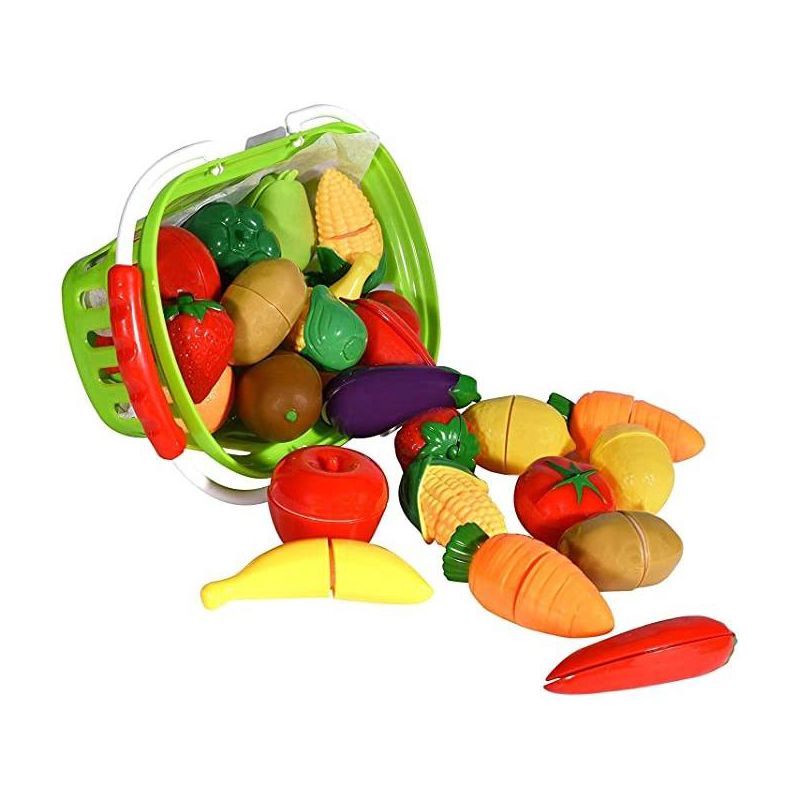 Playkidz 32 Piece Fruit And Vegetable Toy Basket., 4 of 6