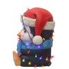 Garden Elements Fiberglass Indoor Christmas Figurine Statue Decor, Baby Penguin Holding Christmas Lights, 24" - 2 of 4