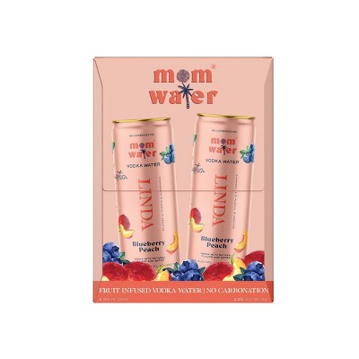 Mom Water Blueberry Peach - Linda - 4pk/355ml Cans