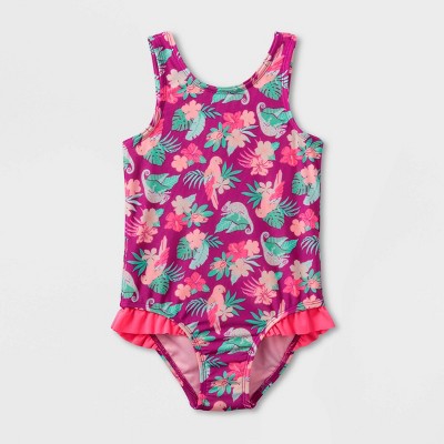 Toddler Girls' Tropical Floral Print One Piece Swimsuit - Cat & Jack™