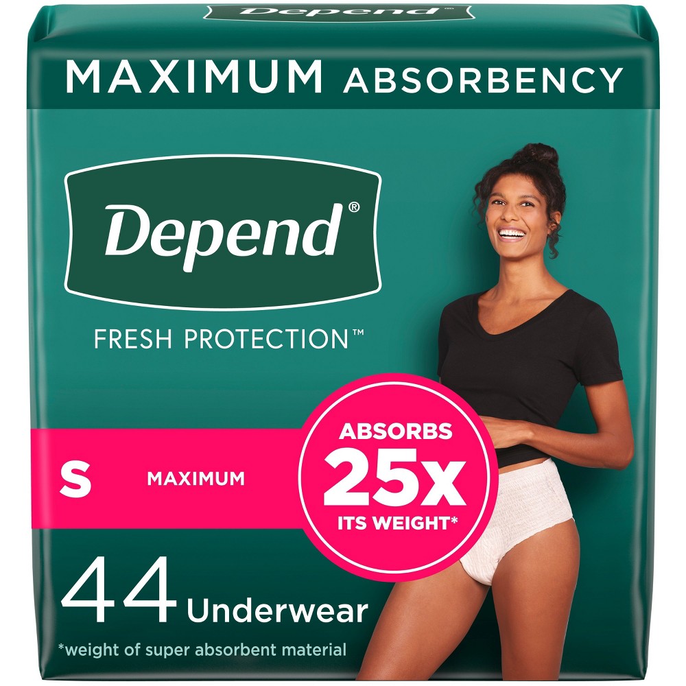 Depend Fresh Protection Adult Incontinence & Postpartum Underwear for Women - Maximum Absorbency - S - Blush - 44ct