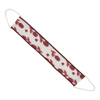 Unique Bargains Tulip Flowers Body Scrub Towel for Bathroom 22.83"x3.54" Red 1 Pc
