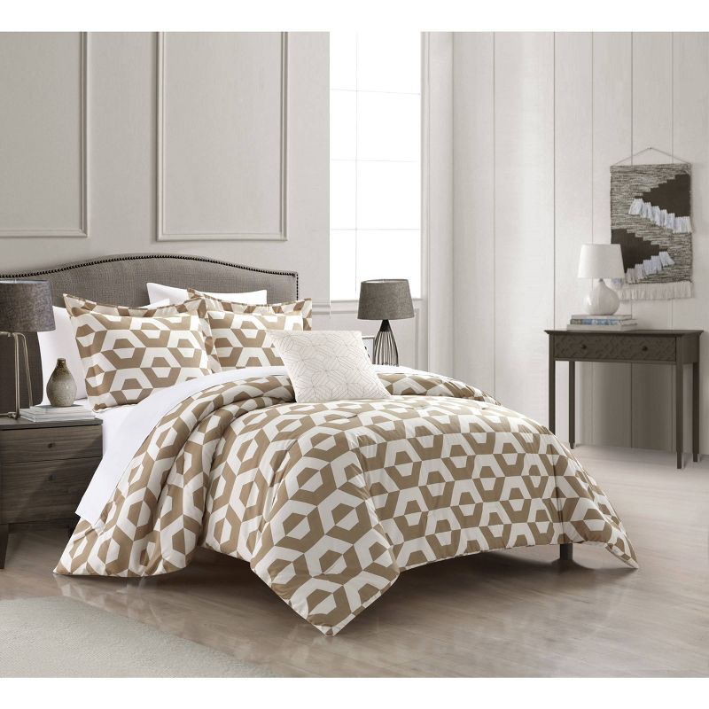 4pc Queen Myles Comforter Bedding Set Beige - Chic Home Design, 2 of 8