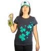 Womens Glitter Shamrocks T Shirt Funny St St. Patrick’s Day Shamrock Clover Tee - Crazy Dog Women's T Shirt for Saint Patrick's Day - 4 of 4