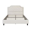 Okak Velvet Platform Bed Frame with Upholstered with Ruched Button Tufted Headboard Wood Slats No Box Spring Needed Easy Assembly - 4 of 4
