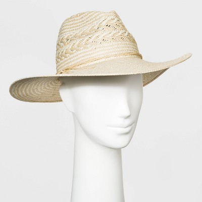 Women's Paper Straw Fedora Hat - Universal Thread™ Natural