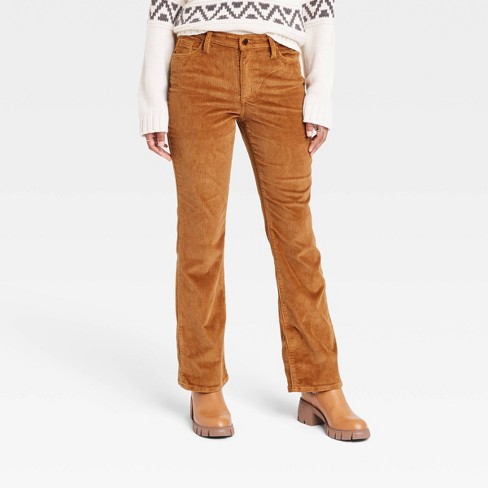 Women's High-rise Vintage Corduroy Bootcut Jeans - Universal Thread™ Brown  8 Short : Target
