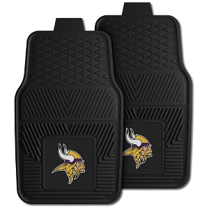 Fanmats 27 x 17 Inch Universal Fit All Weather Protection Vinyl Front Row Floor Mat 2 Piece Set for Cars, Trucks, and SUVs, Minnesota Vikings - 1 of 4
