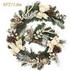 COZONY 6-Foot Christmas Garland with LED Lights, Battery Operated Holiday Garland with Gold Decorations for Mantle Fireplace Stair Railing - 2 of 4