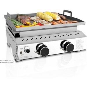 RW FLAME 2-Burner Portable Propane Griddle, 23" 304 Stainless Steel Tabletop Gas Grill, 16,000 BTU for Camping, Outdoor BBQ, RV Cooking - 1 of 1