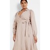 Women's Plus Size Selena Wrap Dress - taupe | CITY CHIC - 3 of 4